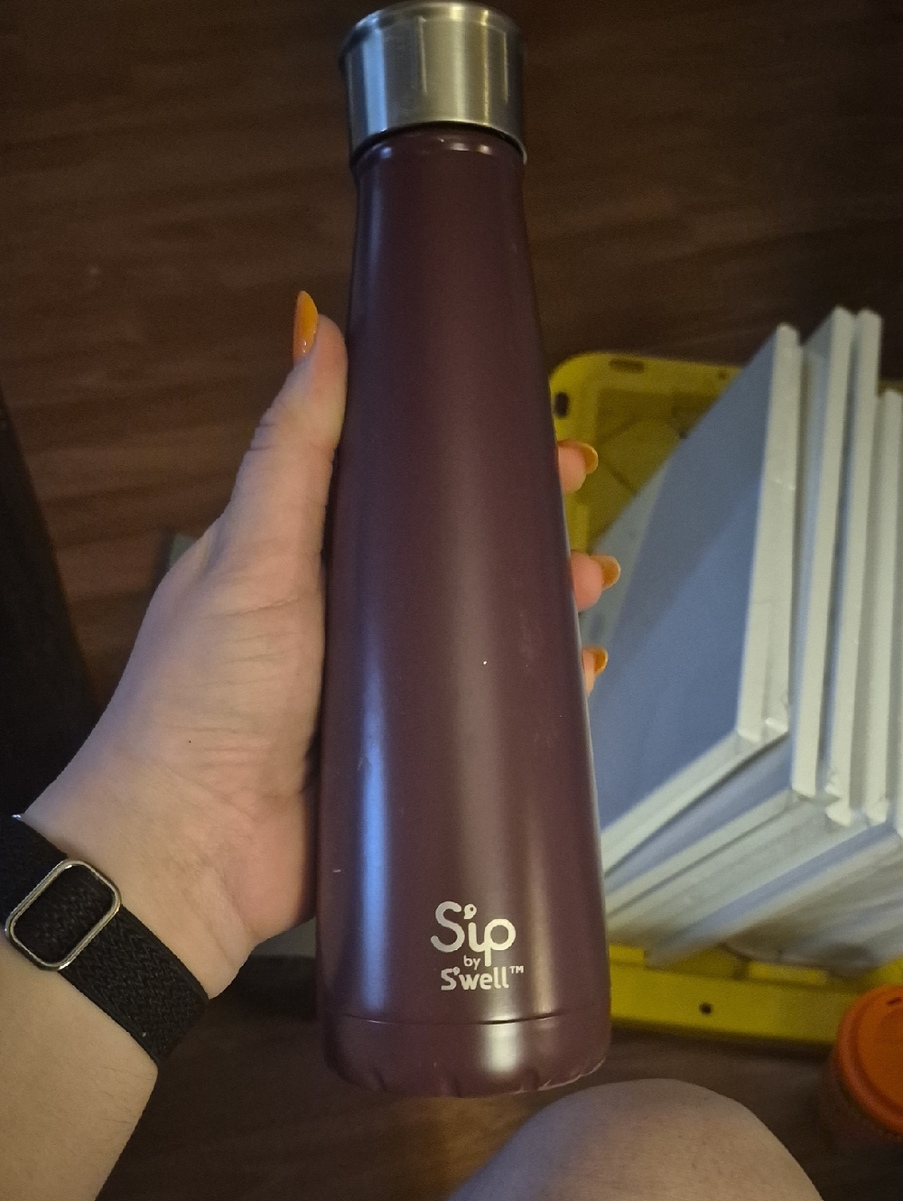 S'well Plum Stainless Steel Insulated Bottle with Silver Cap